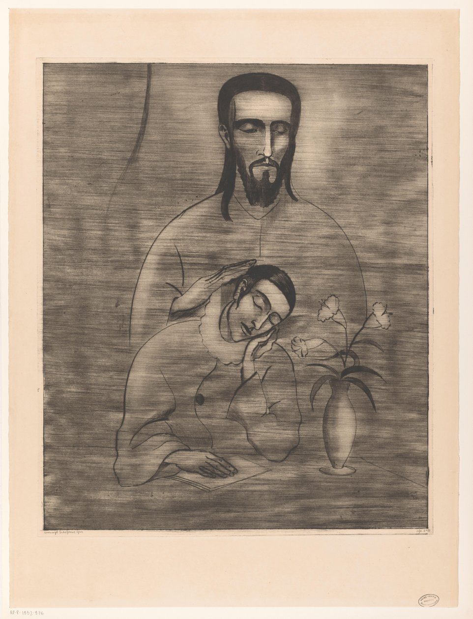 Pierrot et Christ (Le Rêve de Pierrot) - Lodewijk Schelfhout (signed by artist)