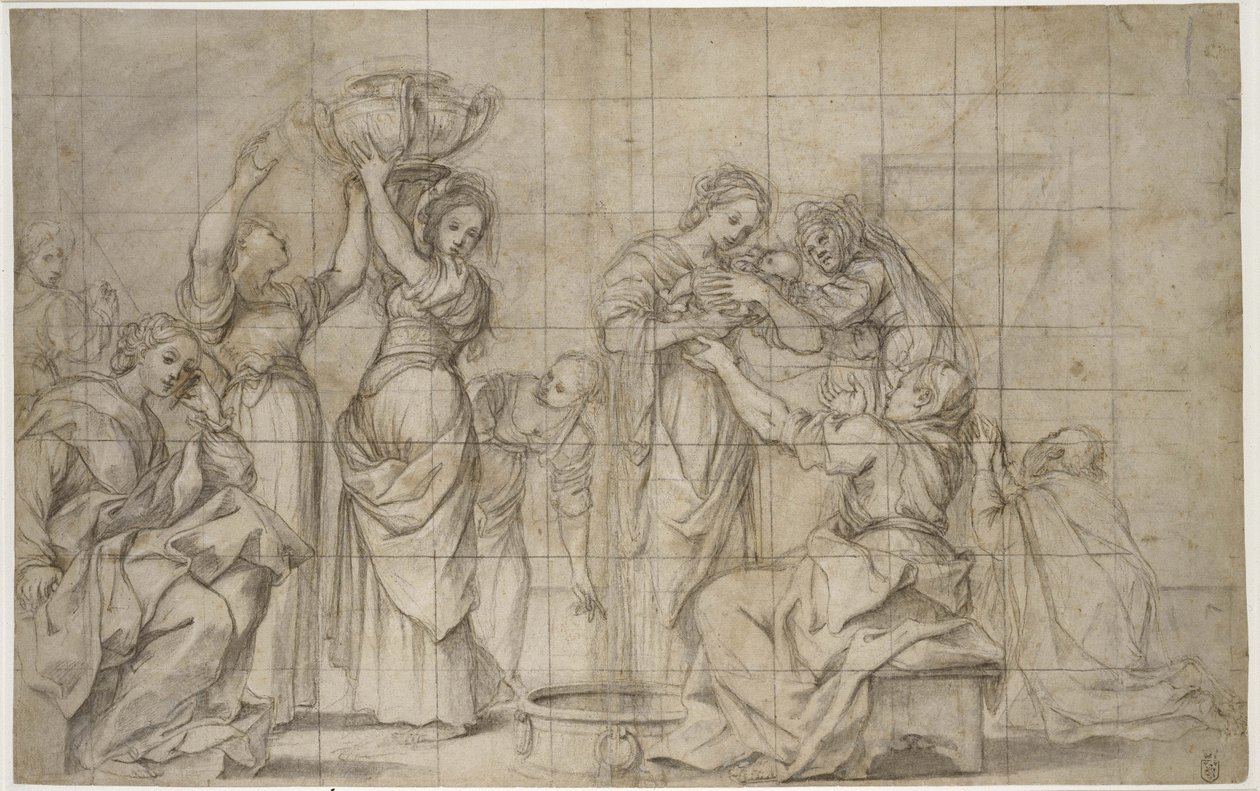 Recto : La Naissance de Jean-Baptiste - Lodovico Carracci