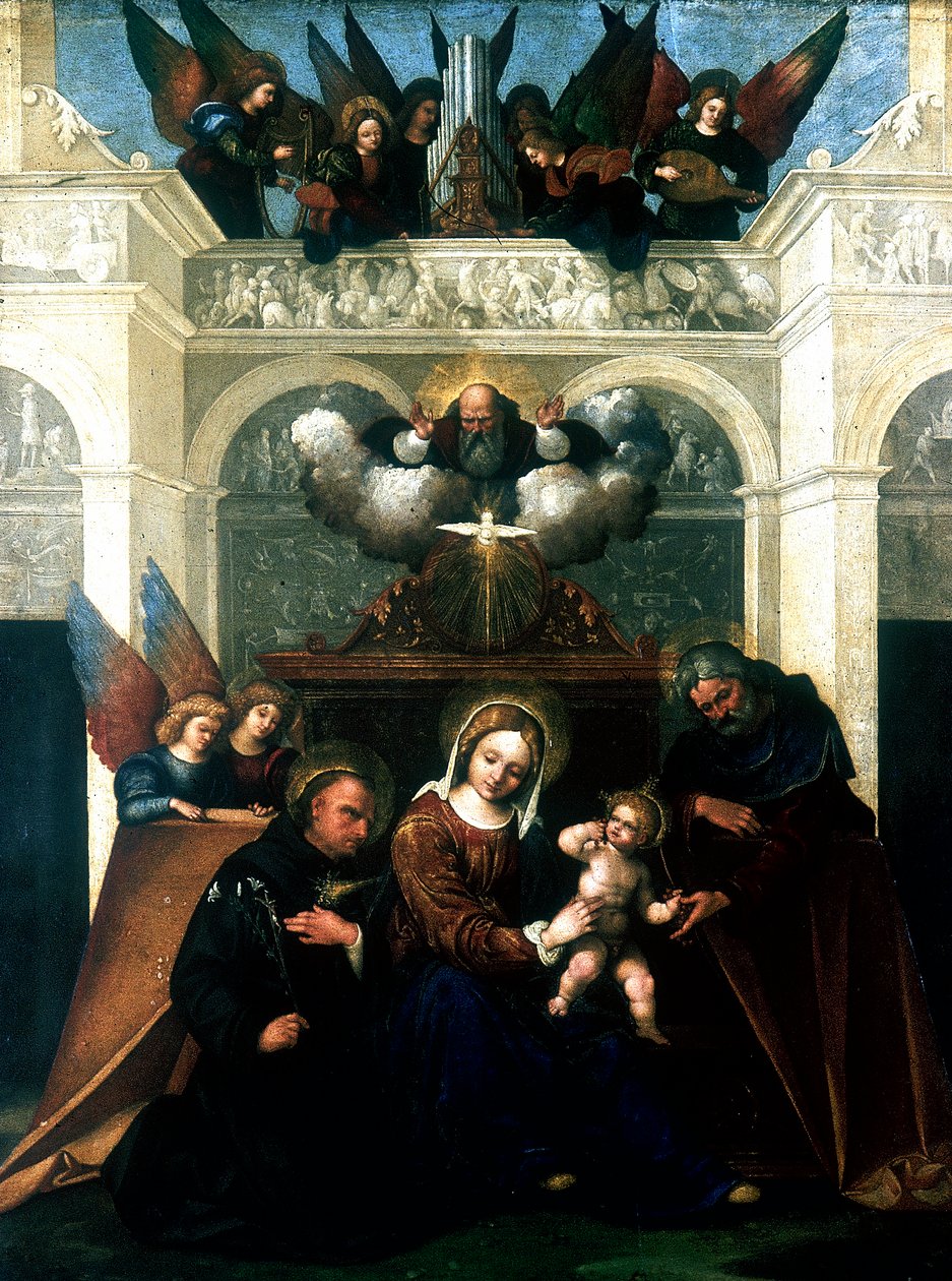 Sainte Famille avec Saint Nicolas de Tolentino, 1515-1530 - Lodovico Mazzolini