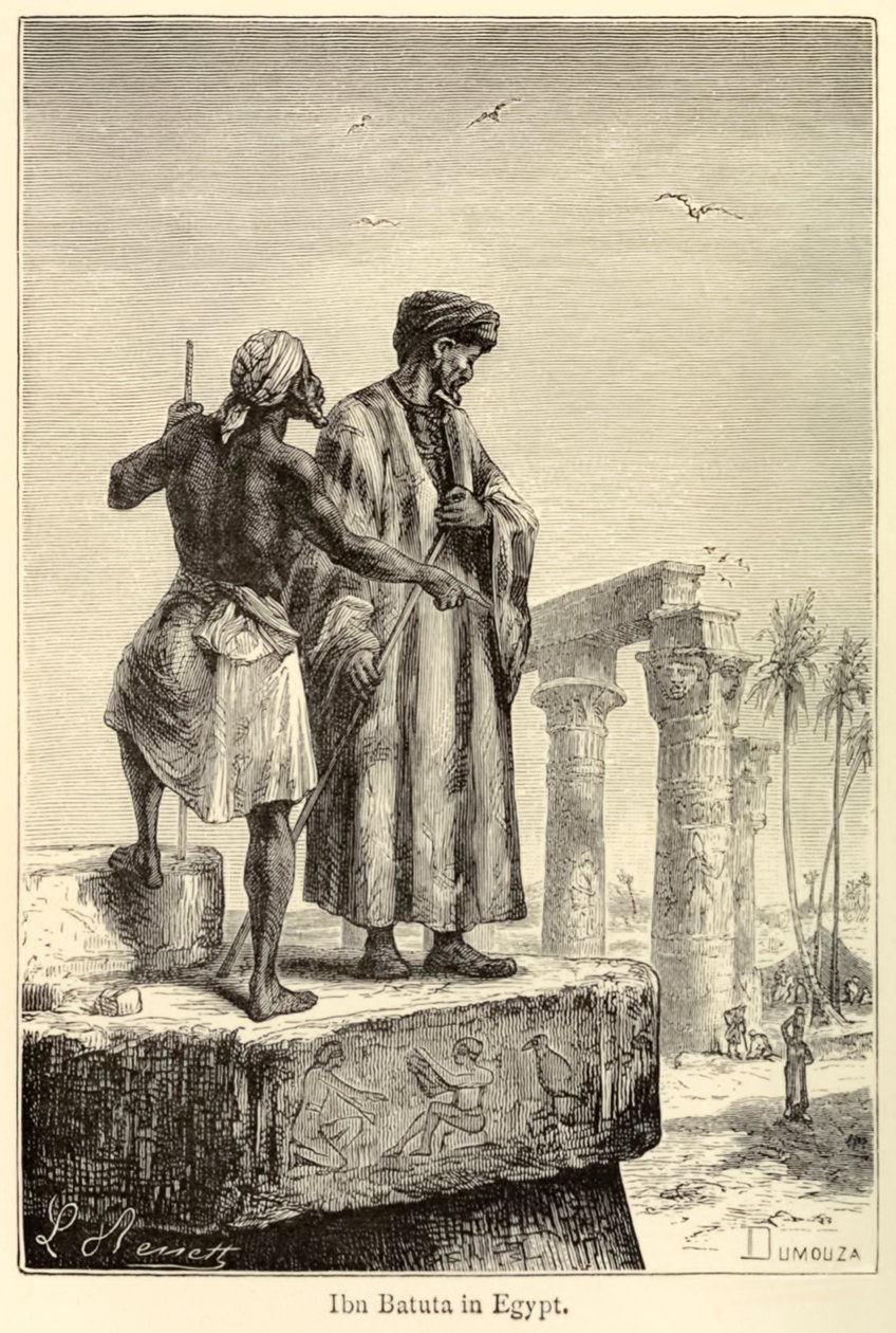 Ibn Battuta en Égypte, voyageur médiéval Muhammad Ibn Battuta visitant l