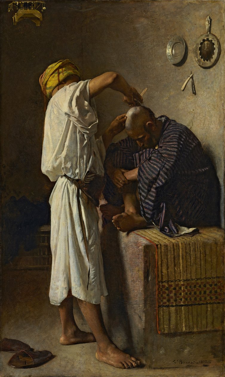 Un salon de coiffure oriental - Léon Bonnat