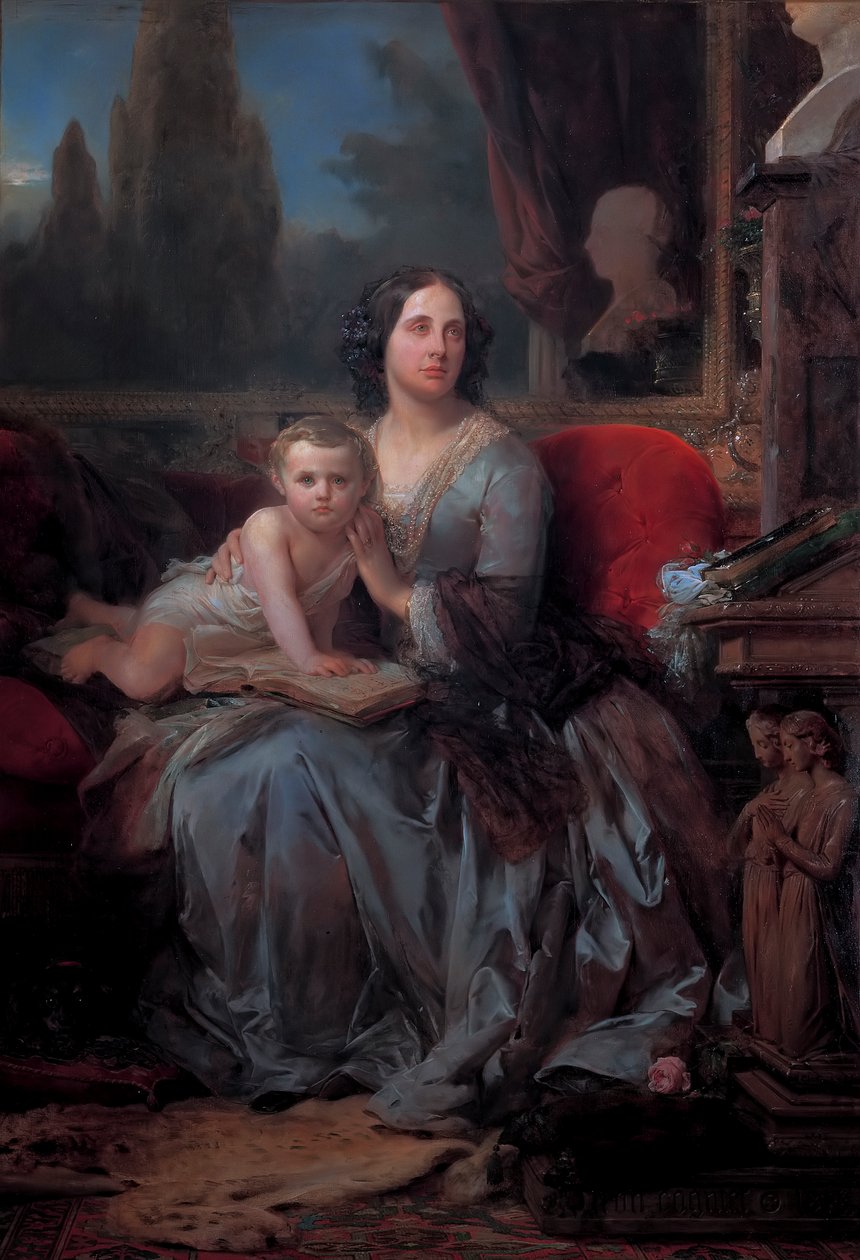Maria Brignole-Sale De Ferrari avec son fils Filippo, par Leon Cogniet - Léon Cogniet