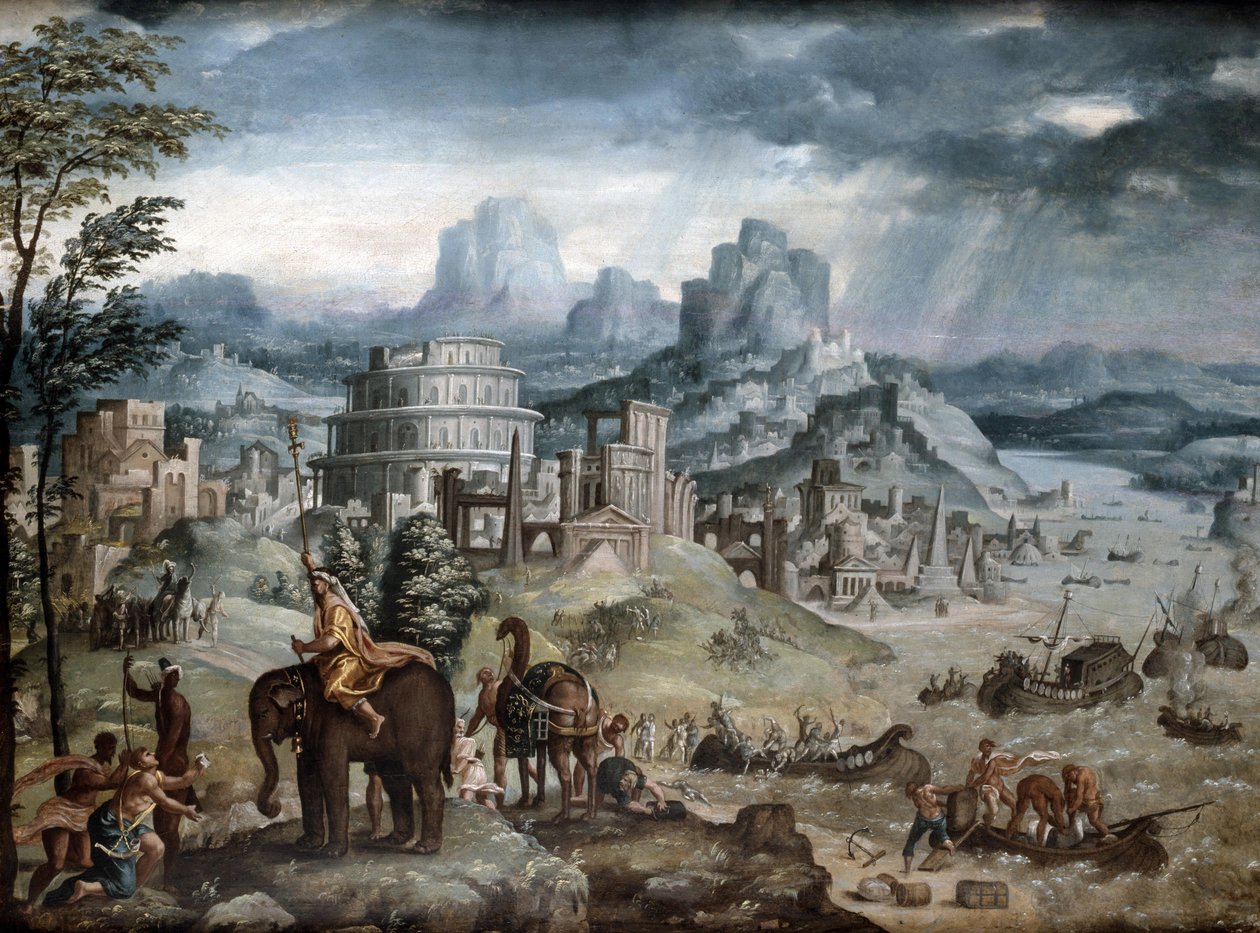 Bataille du lac Trasimène (huile sur toile) - Léonard Thiry