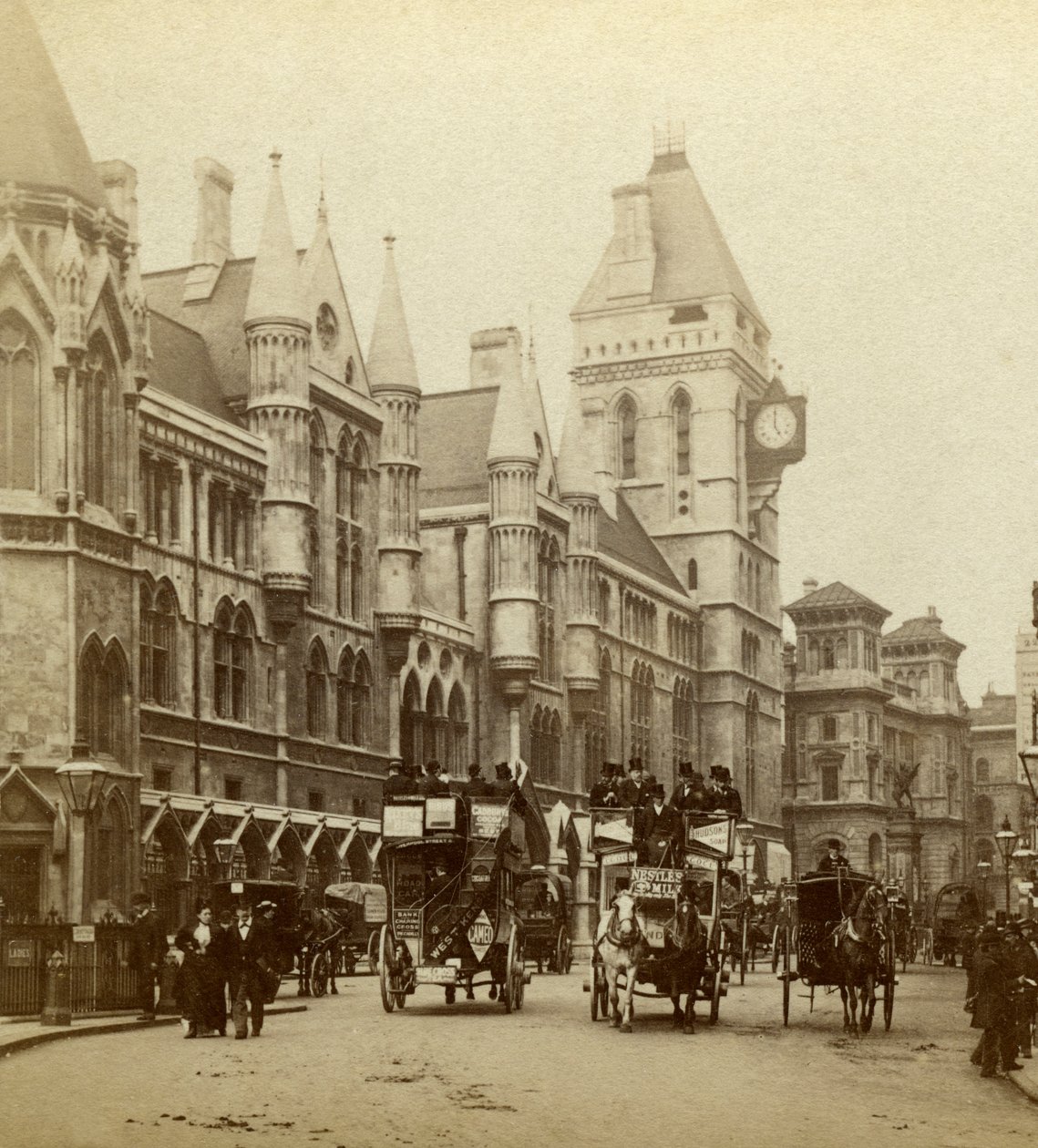 Tribunaux, Strand, Londres, fin XIXe siècle - London Stereoscopic and Photographic Co