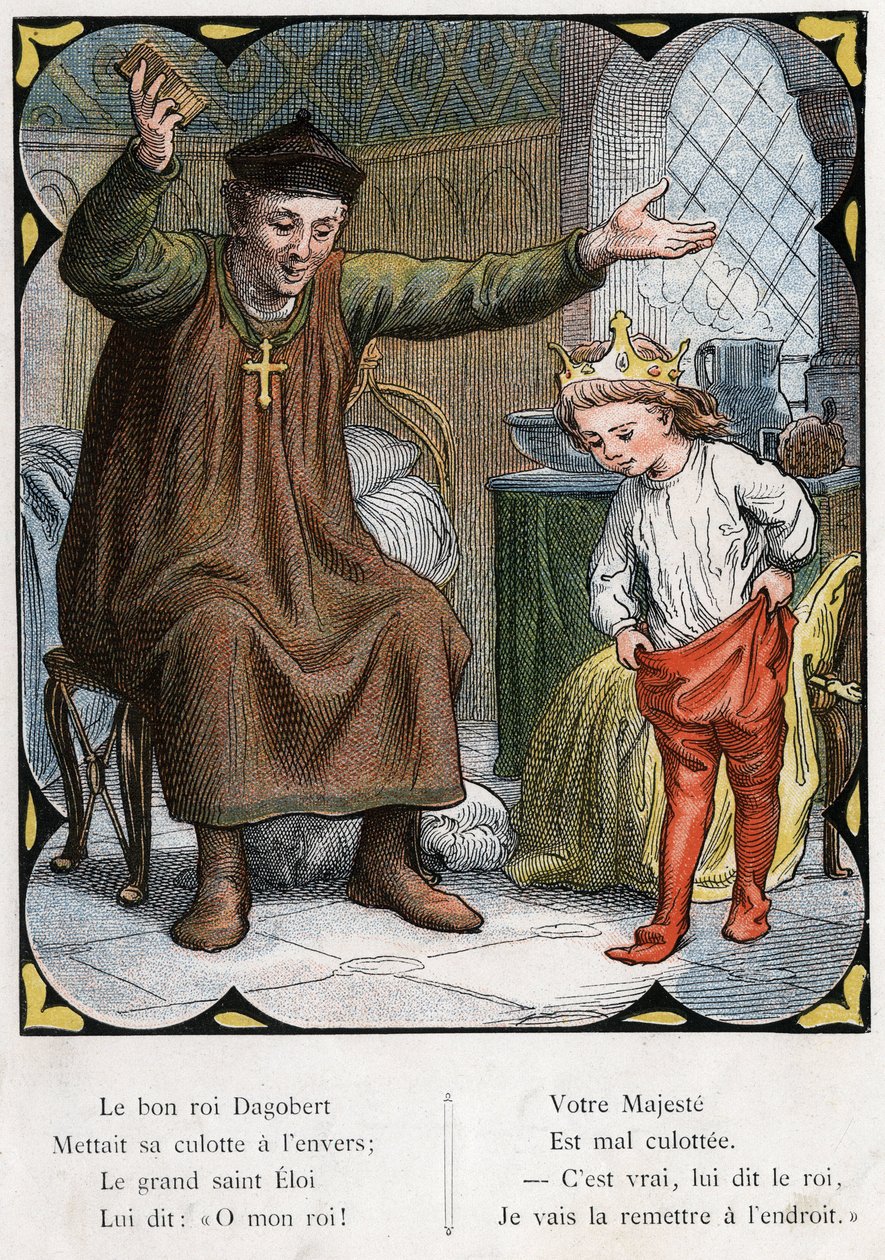 Illustration de Lorenz Frølich (1820-1908) pour la chanson populaire « Le Bon Roi Dagobert ». Édition J. Hetzel. Vers 1880. - Lorens Frolich