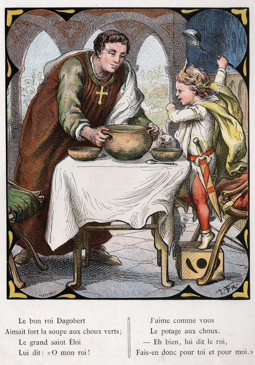 Illustration de Lorenz Frolich (1820-1908) pour la chanson populaire « Le bon roi Dagobert ». Édition J. Hetzel. Vers 1880 - Lorens Frolich