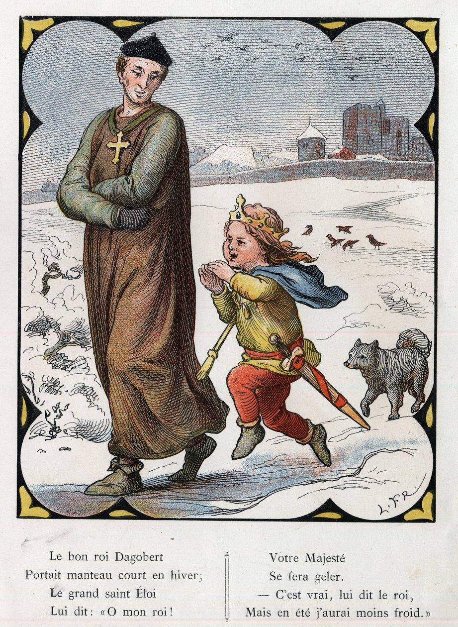 Illustration de Lorenz Frolich (1820-1908) pour la chanson populaire "Le Bon Roi Dagobert". Édition J. Hetzel. Vers 1880. - Lorens Frolich