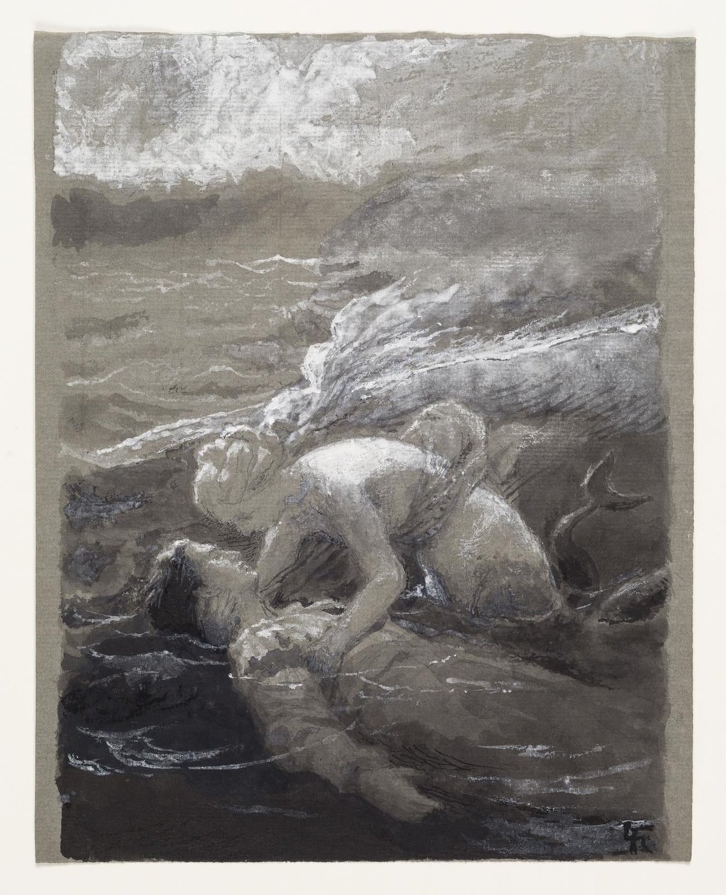 La petite sirène sauve le prince noyé - Lorenz Frølich