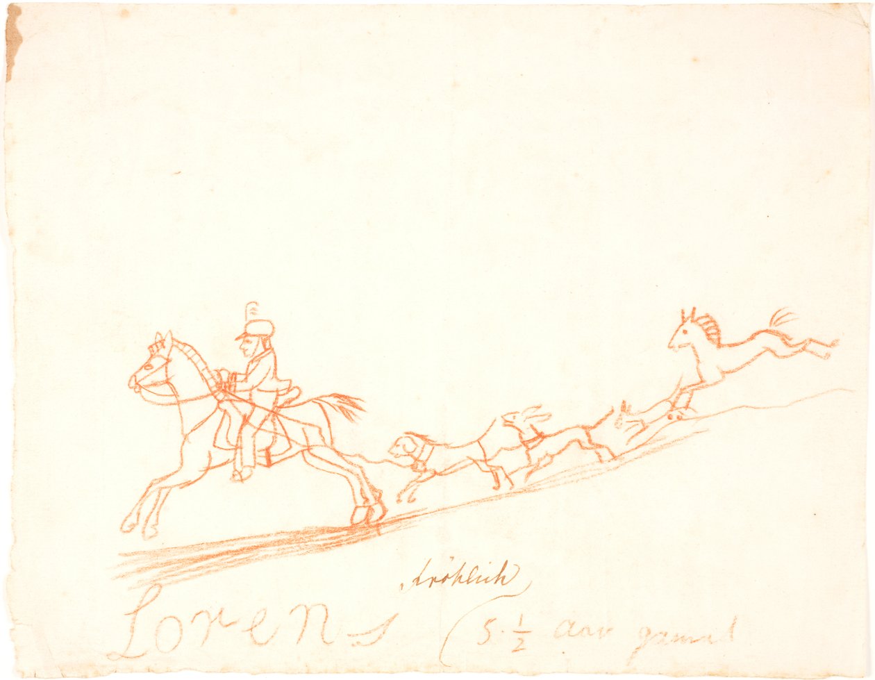 Un cavalier, un cheval et des chiens - Lorenz Frølich