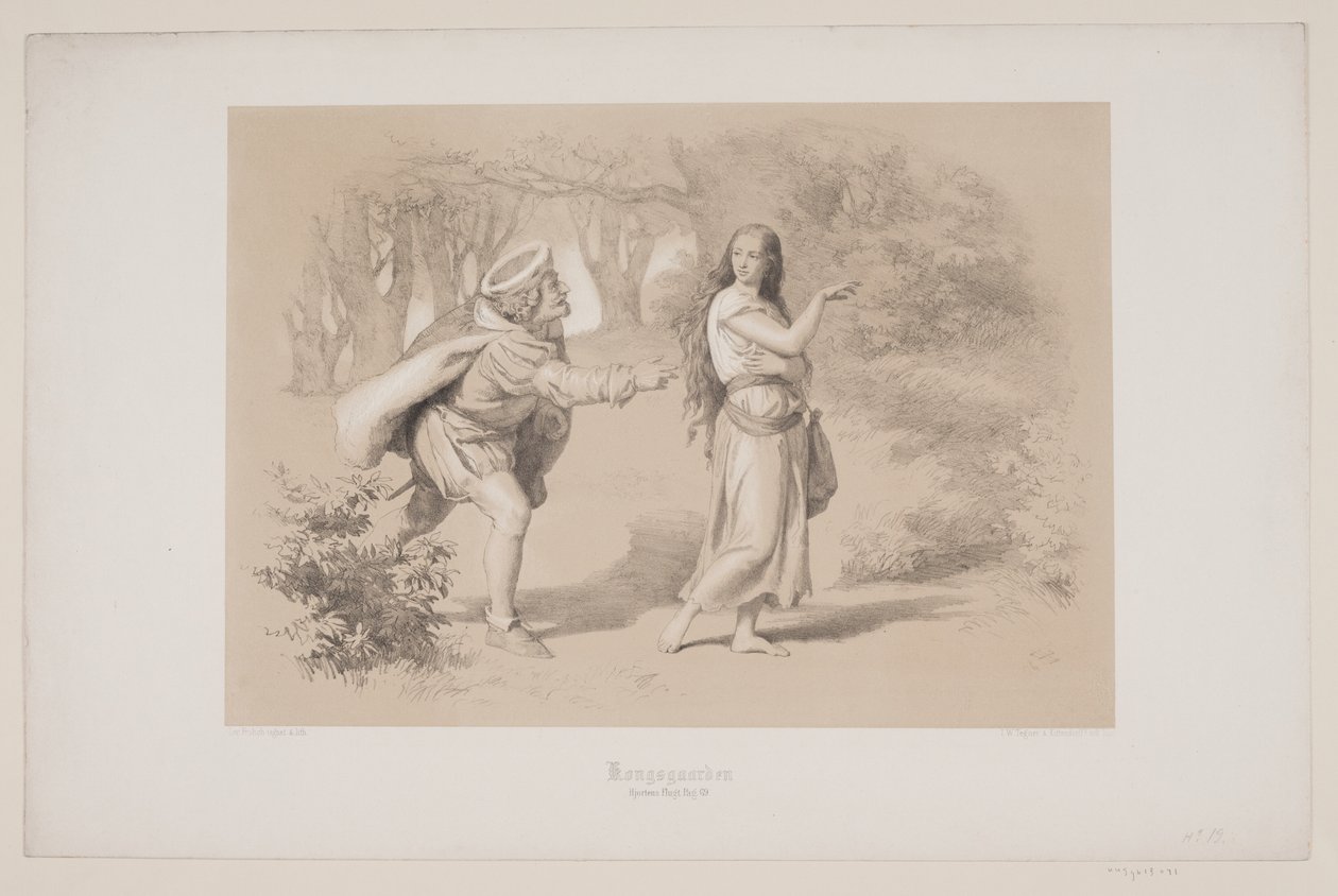 Kongsgården, p. 69, illustration de "Hjortens Flugt" de Christian Winther - Lorenz Frølich