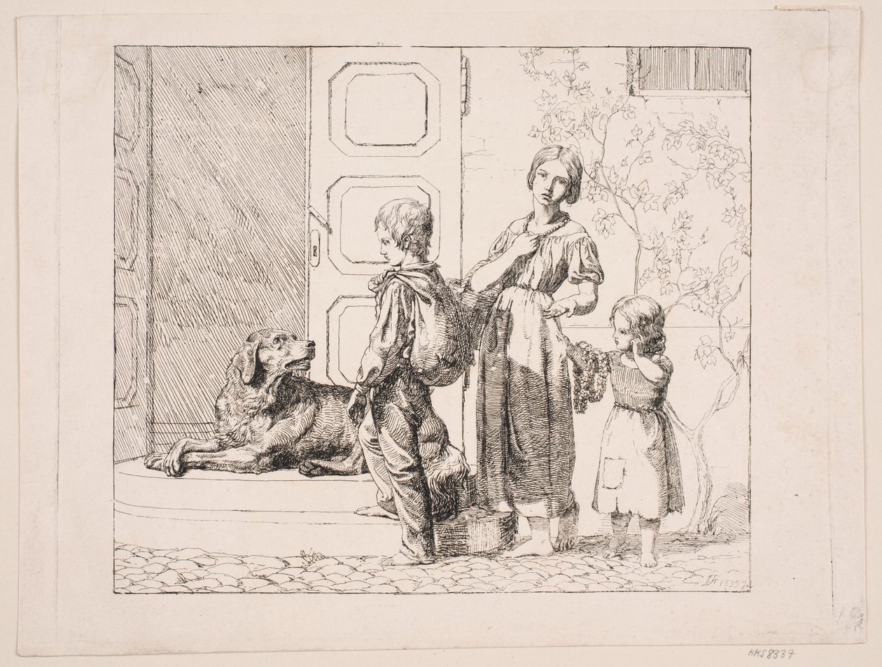 Trois enfants mendiants - Lorenz Frølich