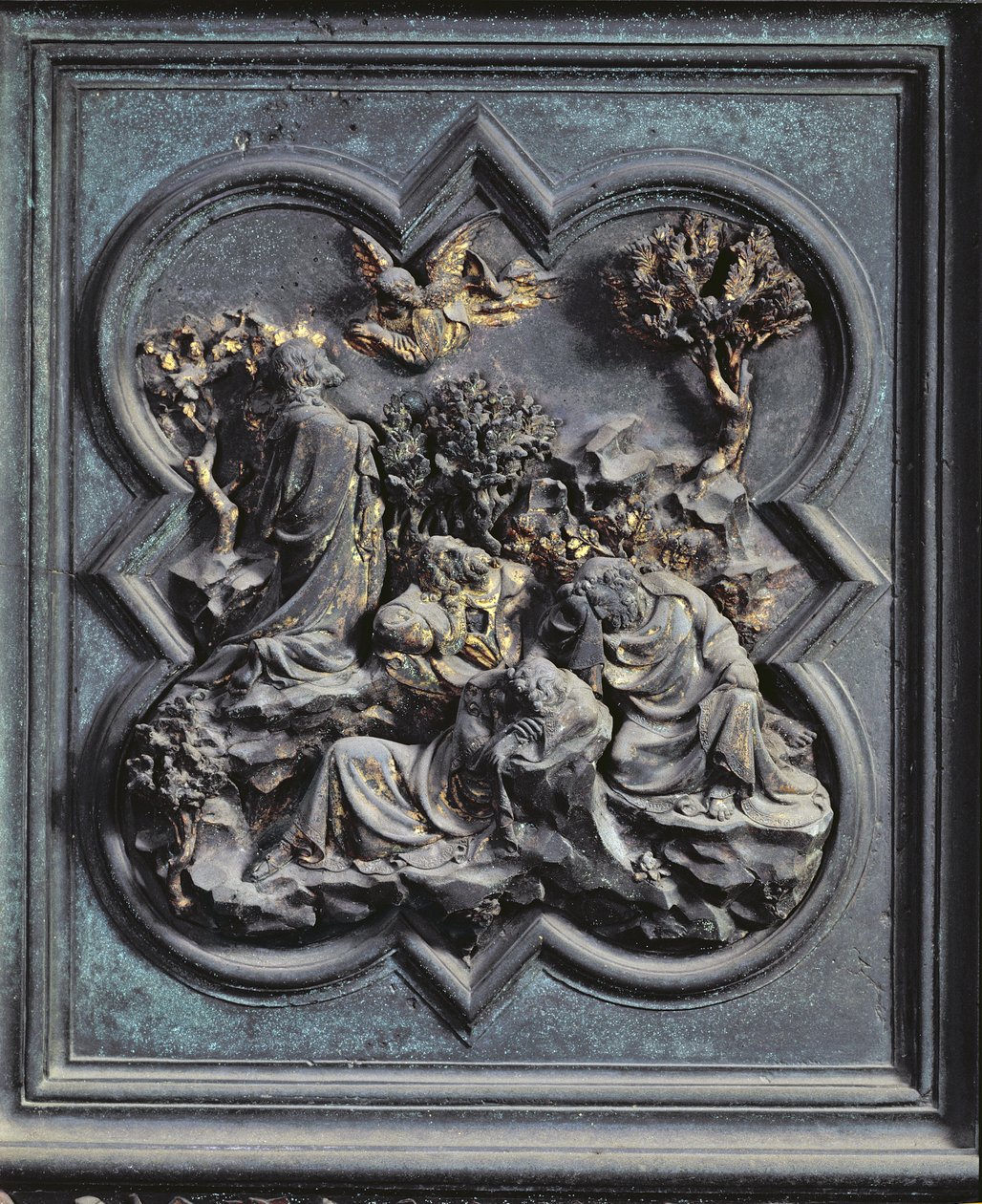 Agonie dans le jardin, treizième panneau des portes nord du baptistère de San Giovanni, 1403-24 - Lorenzo Ghiberti