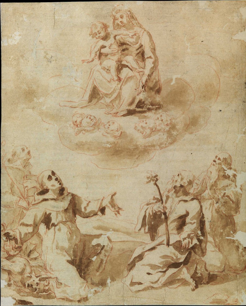 Madone et enfant adorés par quatre saints - Lorenzo Sabbatini