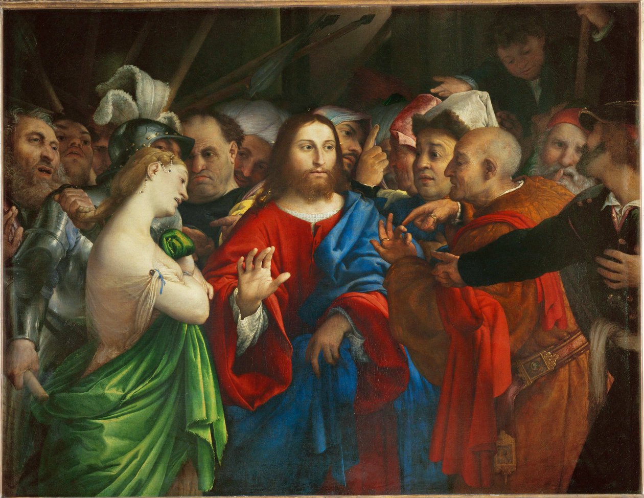 Le Christ et la femme adultère - Christ and the adulteress ... - Lorenzo (workshop of) Lotto