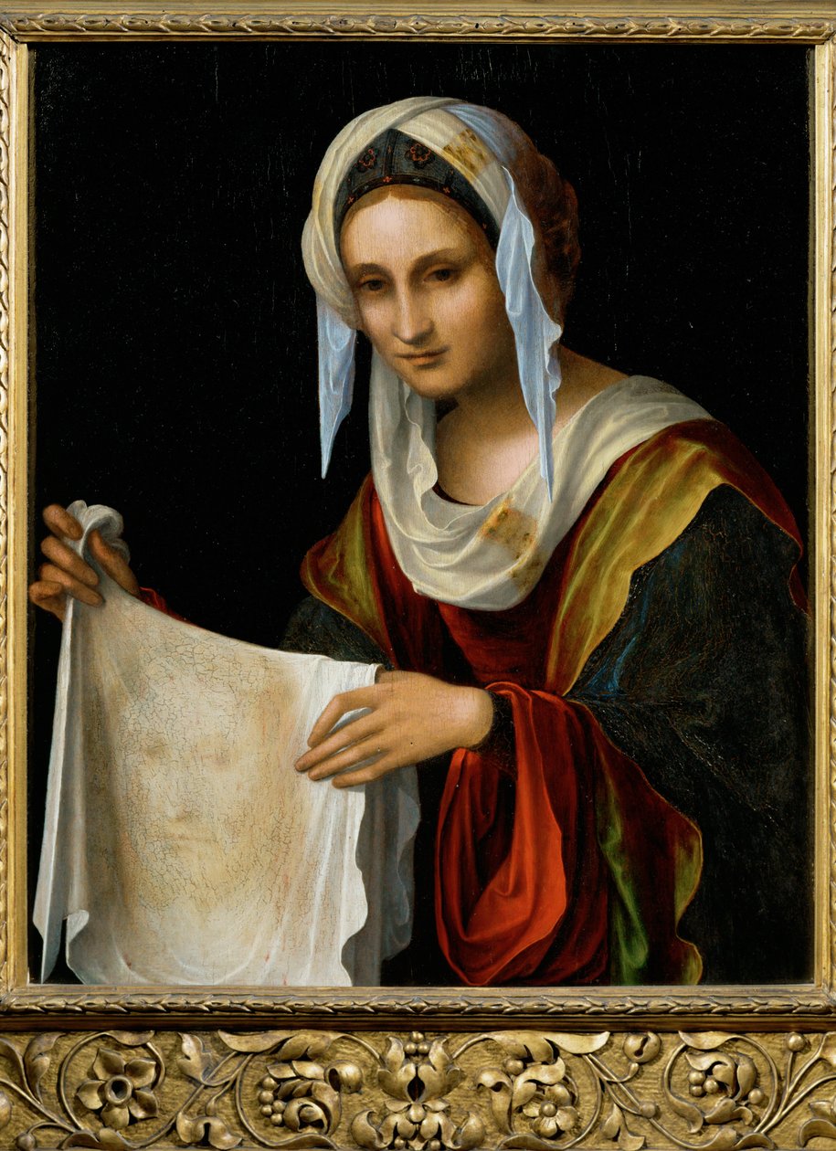 Sainte Véronique, fin du XVe siècle (peinture sur bois) - Lorenzo Costa