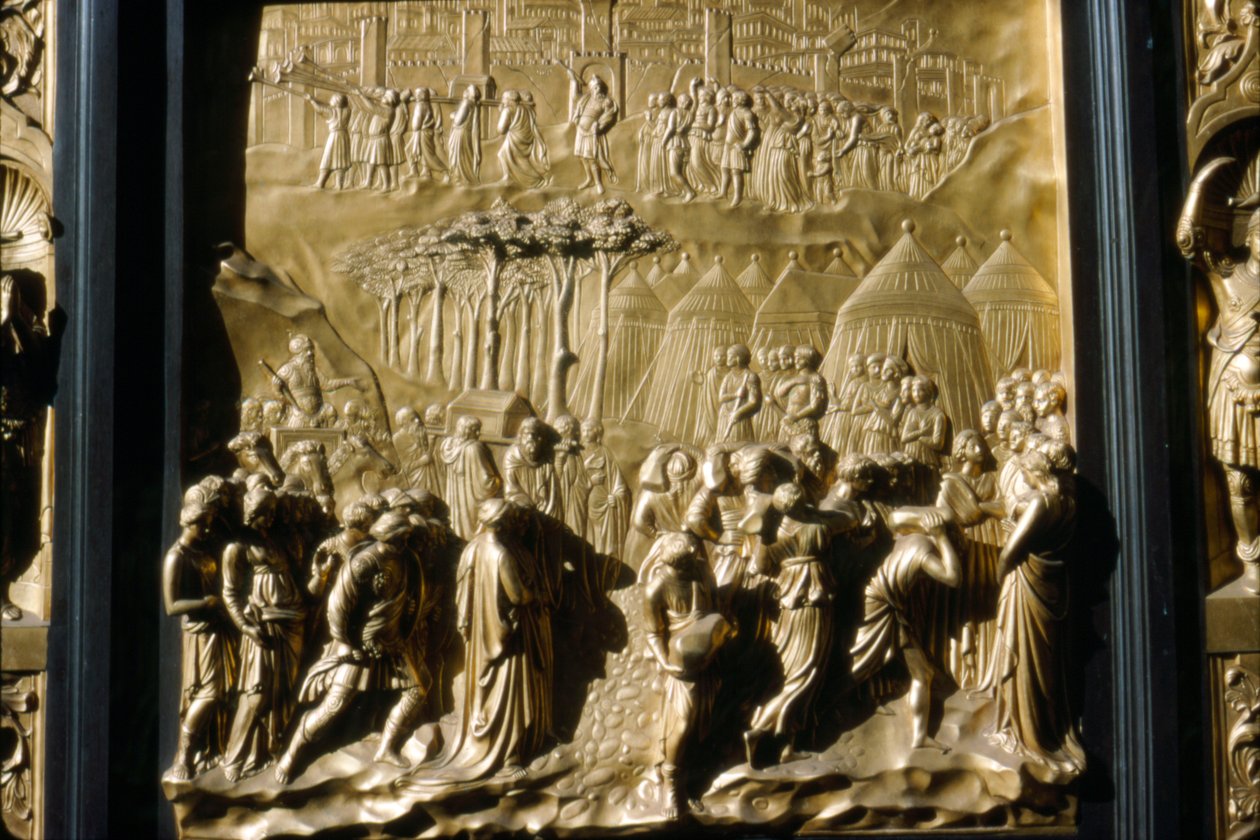 Les Israélites prennent Jéricho, détail de la porte du baptistère, Florence, Italie, XVe siècle - Lorenzo Ghiberti