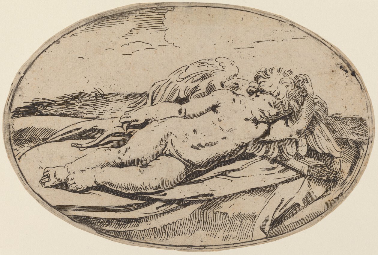 Cupidon endormi - Lorenzo Loli after Guido Reni