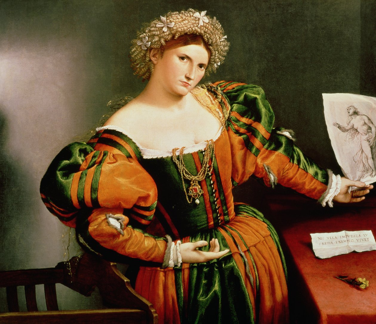 Une dame avec un dessin de Lucrèce, c.1530-33 - Lorenzo Lotto