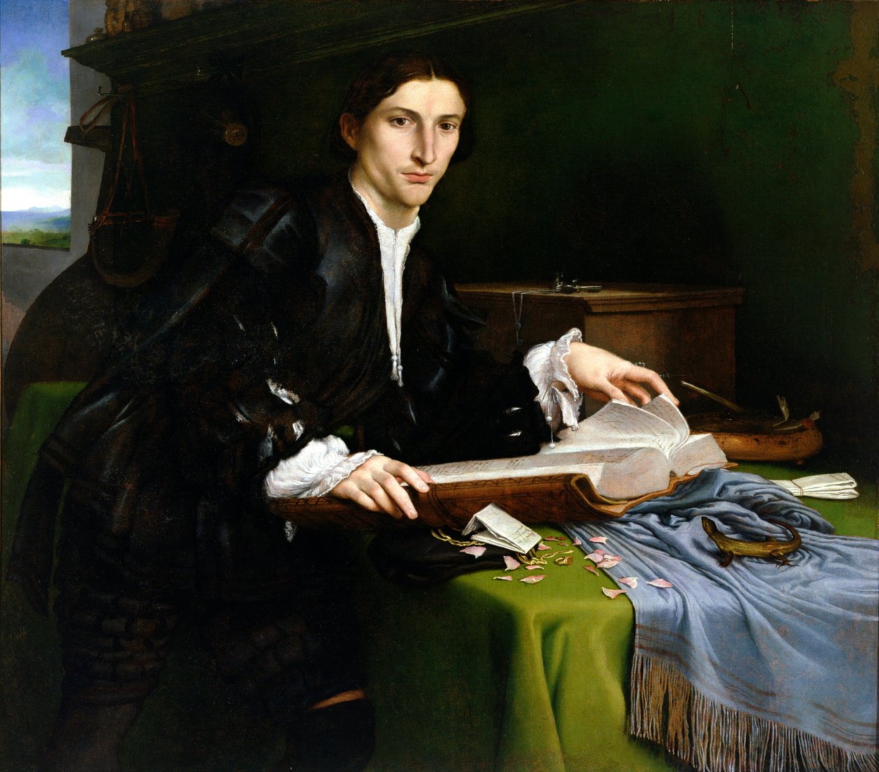 Adeliger, dans son studio (après restauration) - Lorenzo Lotto