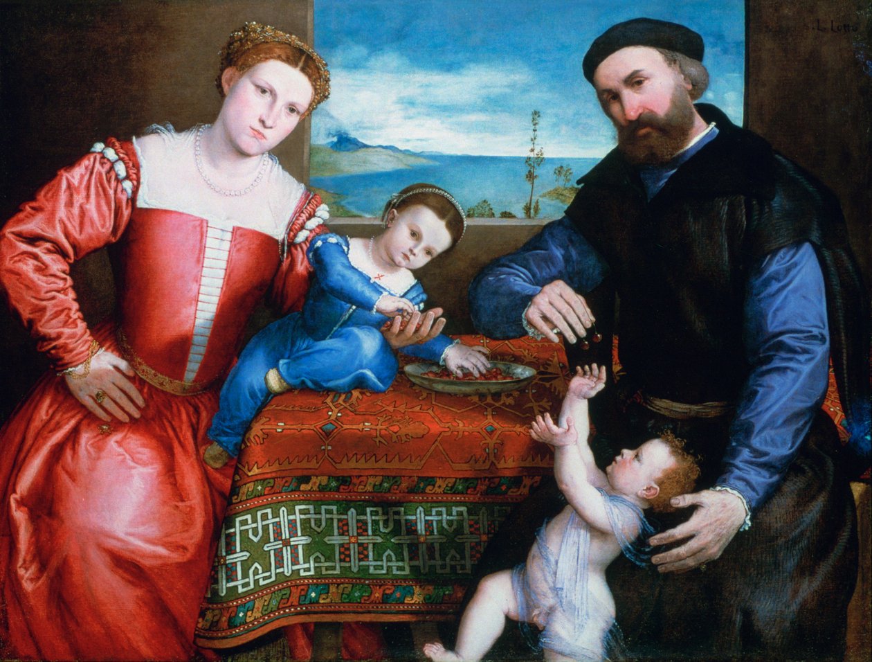 Giovanni della Volta avec sa femme et ses enfants - Lorenzo Lotto