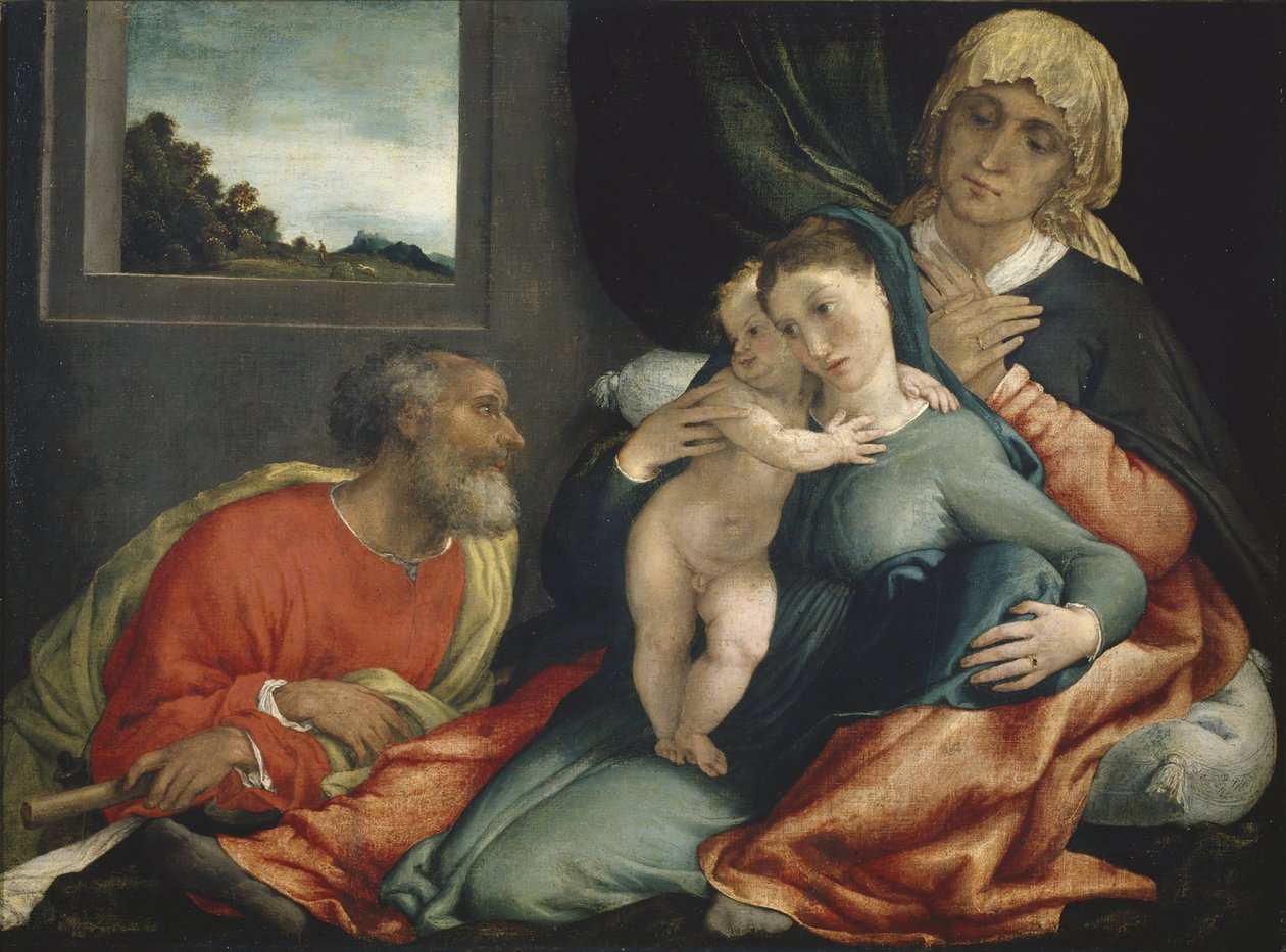 Sainte Famille avec les saints Anne et Joachim, vers 1535 - Lorenzo Lotto