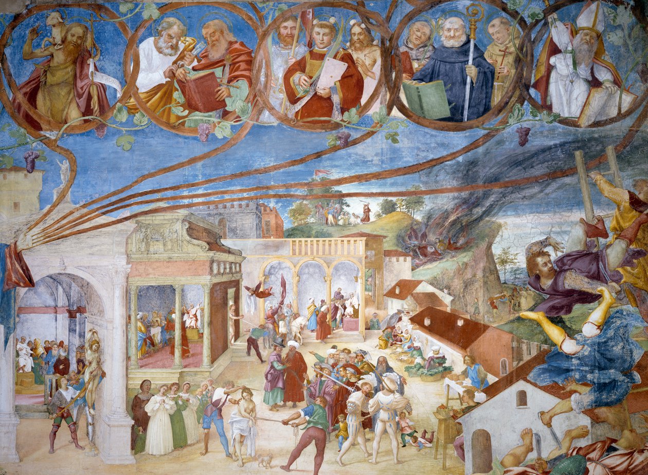Martyr de Sainte Barbe, détail des Histoires de Sainte Barbe - Lorenzo Lotto