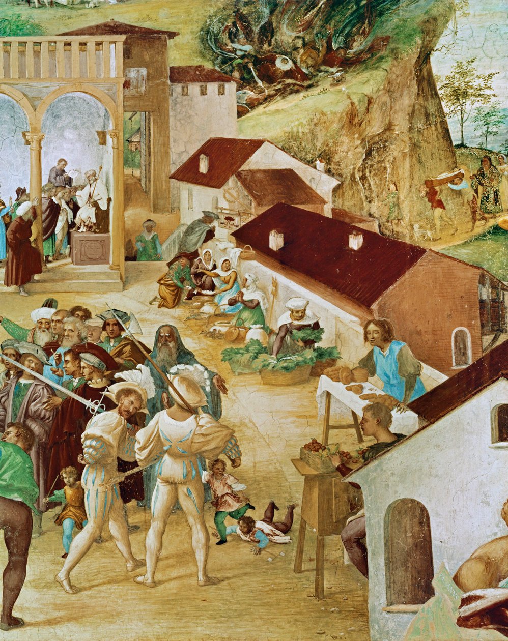 Côté droit de la Capella Suardi, église Santa Barbara à ... (peinture murale) - Lorenzo Lotto