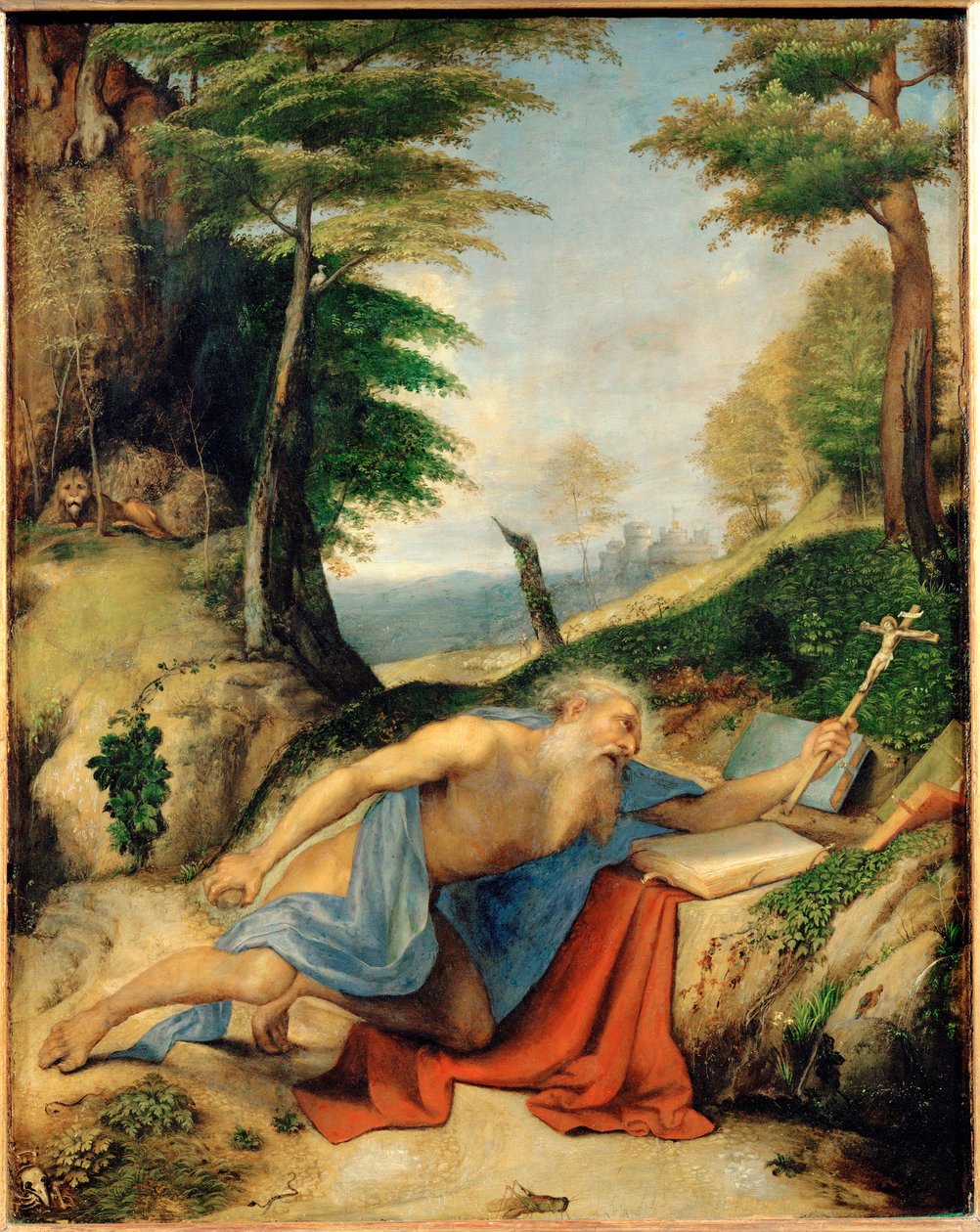 Saint Jérôme pénitent (peinture sur bois) - Lorenzo Lotto
