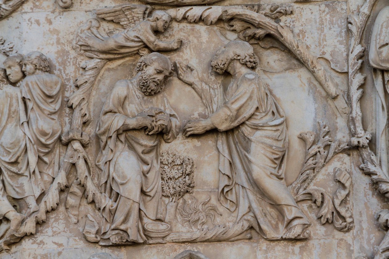 Gédéon essorant la toison, détail de l