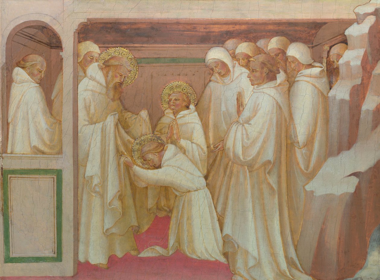 Saint Benoît admettant des saints dans l