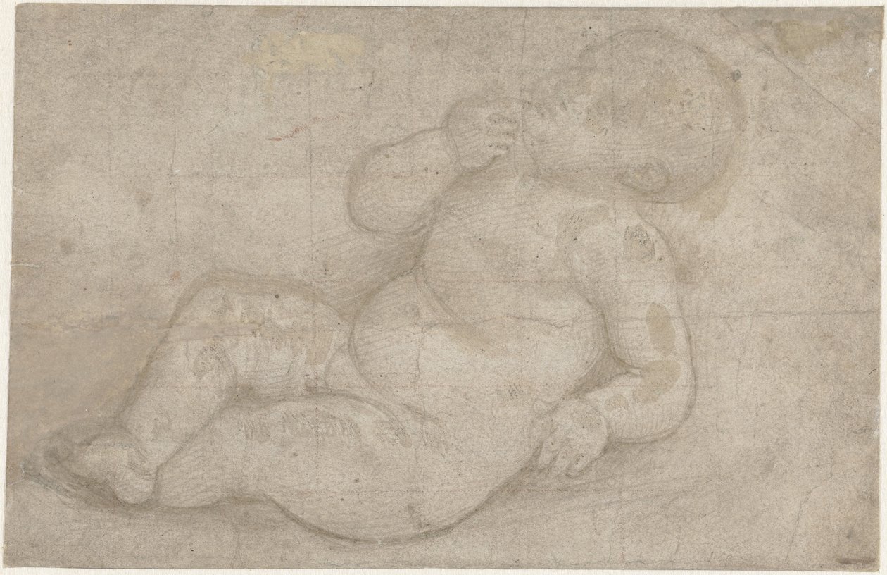 Étude pour un enfant Jésus couché - Lorenzo di Credi (attributed to)