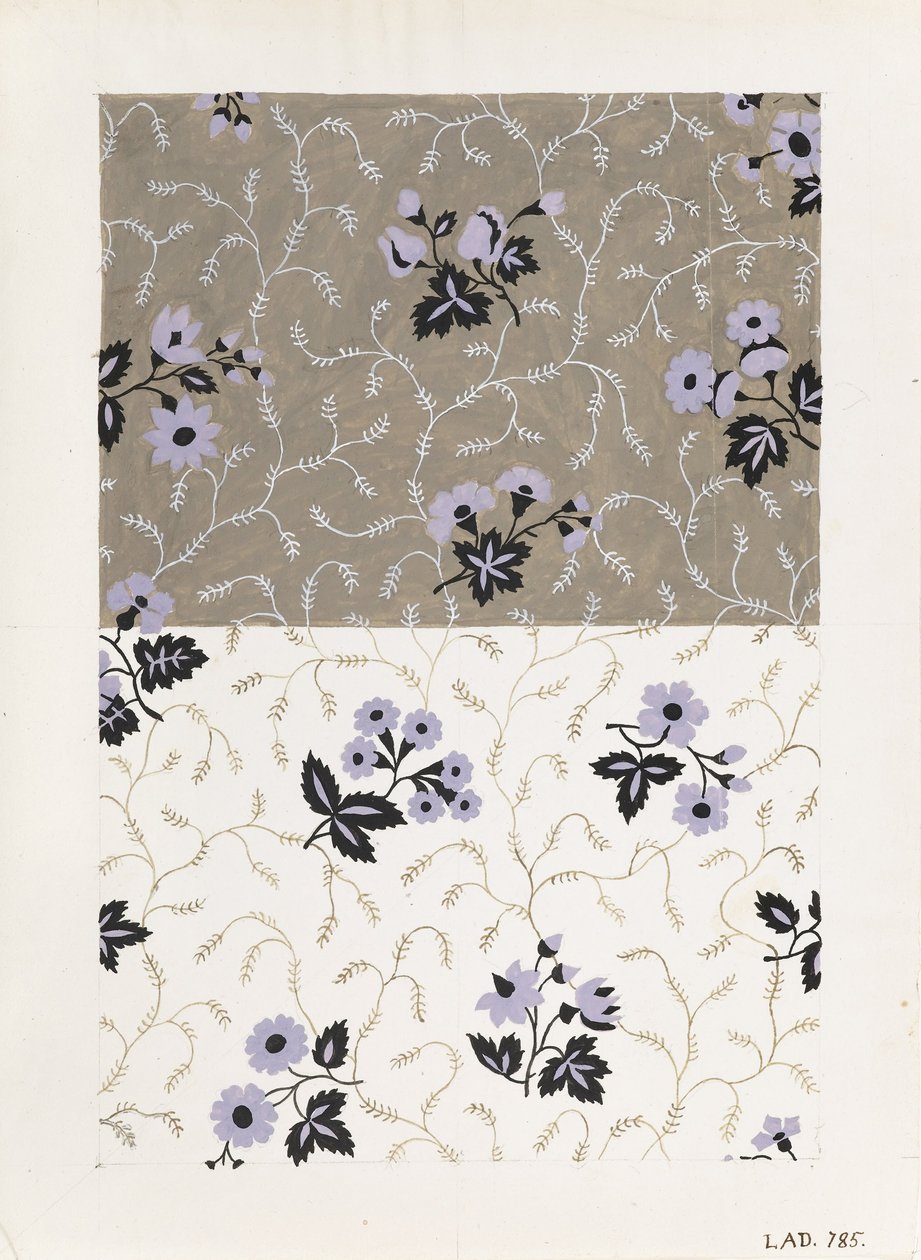 Design pour un textile imprimé - Floral - Louis Albert DuBois