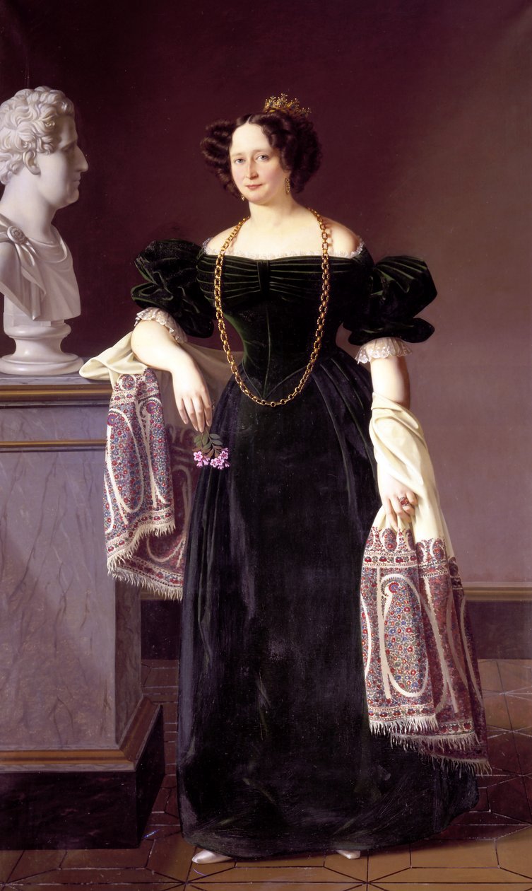 Portrait de Caroline Amalie de Schleswig-Holstein-Sonderburg-Augustenburg (1796-1881) - Louis Aumont