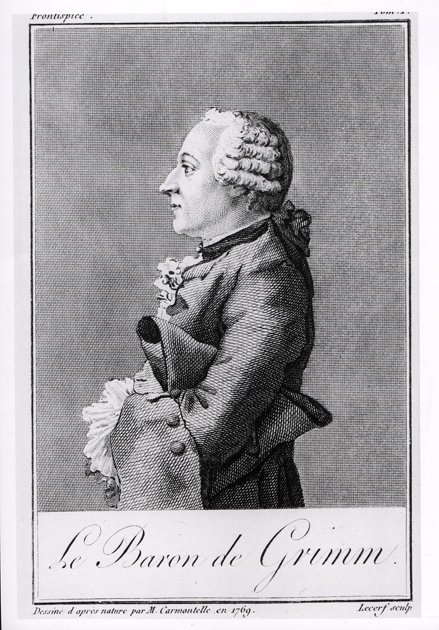 Baron Friedrich Melchior Grimm, gravé par Lecerf - Louis Carrogis dit Carmontelle