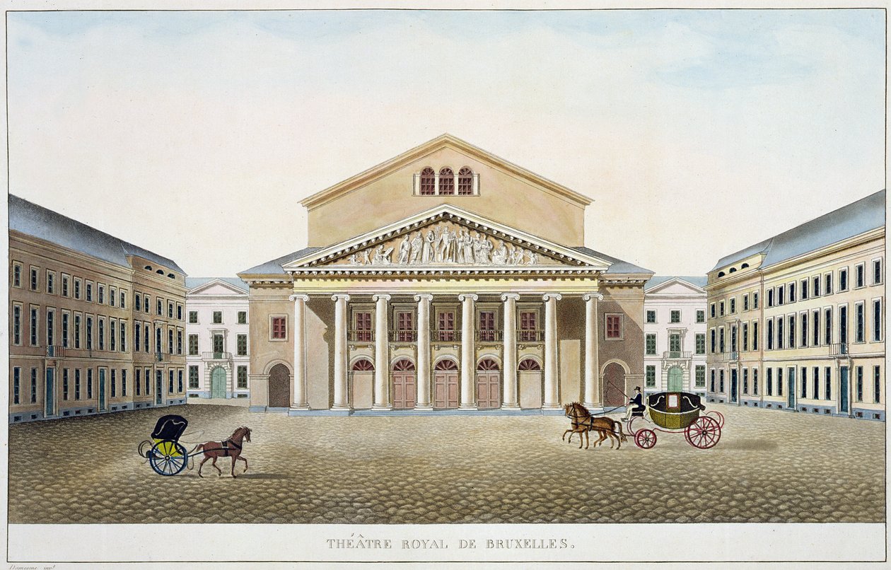 Théâtre Royal, Bruxelles, du Choix des Monuments, Édifices et Maisons les plus remarquables du Royaume des Pays-Bas par Pierre Jacques Goetghebuer, gravé par l
