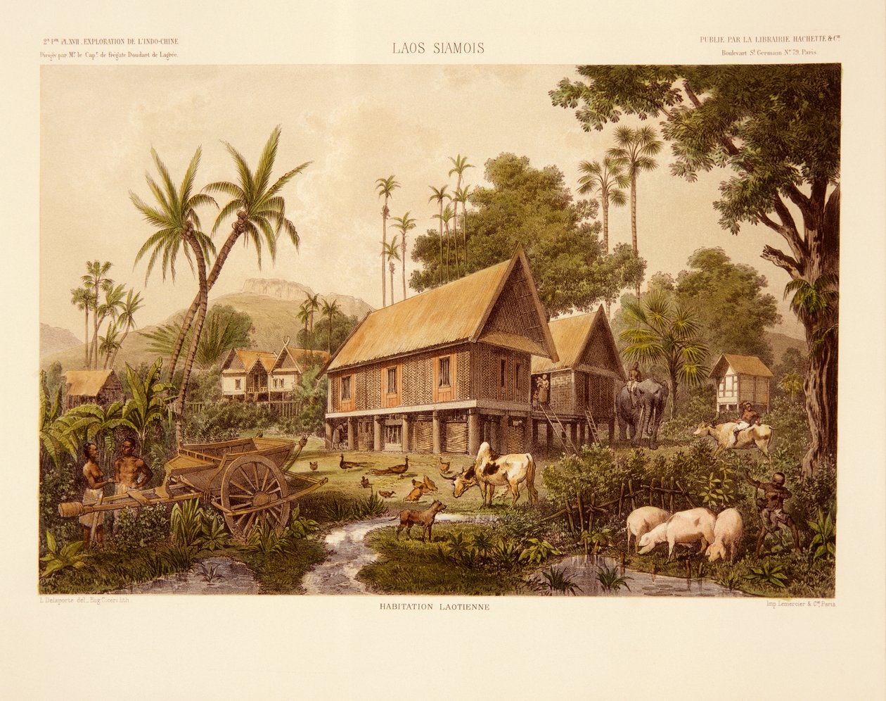 Maison au Laos, illustration de 