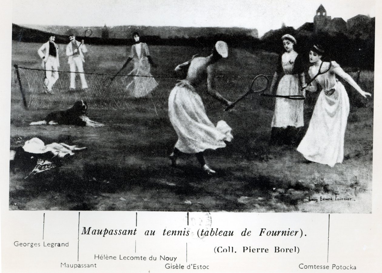 Guy de Maupassant (1850-93) jouant au tennis, de 