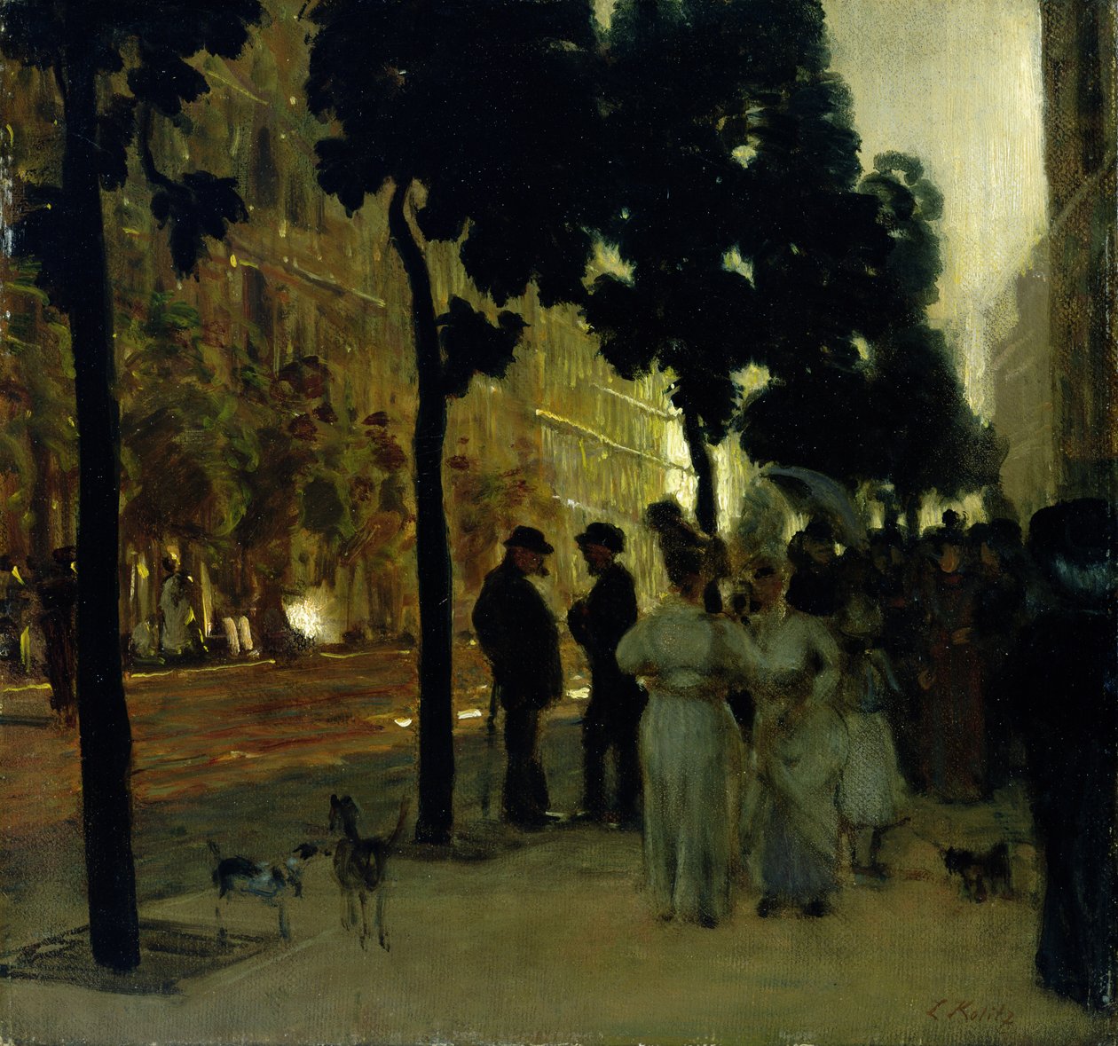 Hohenzollernstrasse à Kassel au coucher du soleil - Louis Kolitz