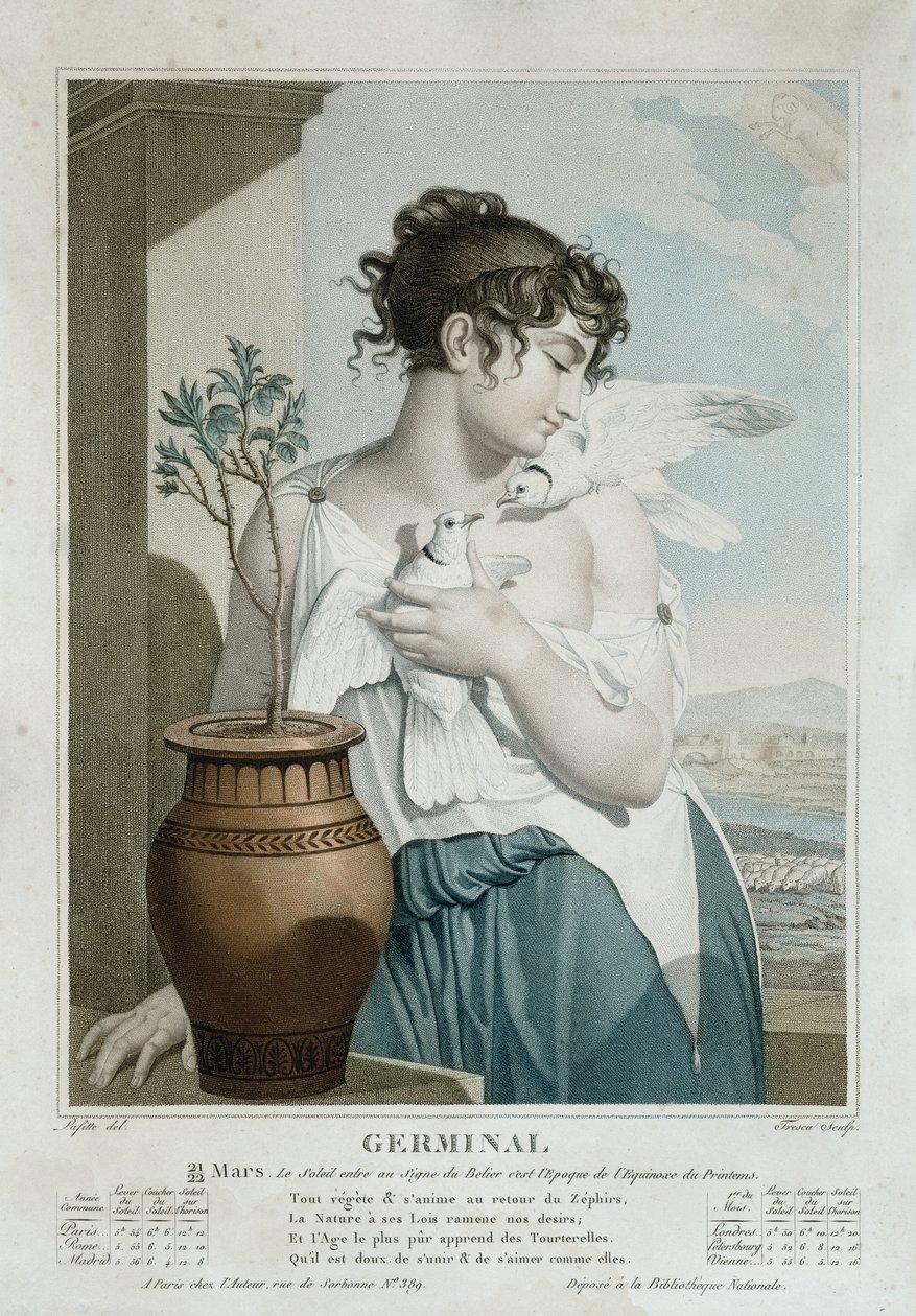 Germinal (mars-avril), septième mois du calendrier républicain, gravé par Tresca, c.1794 - Louis Lafitte