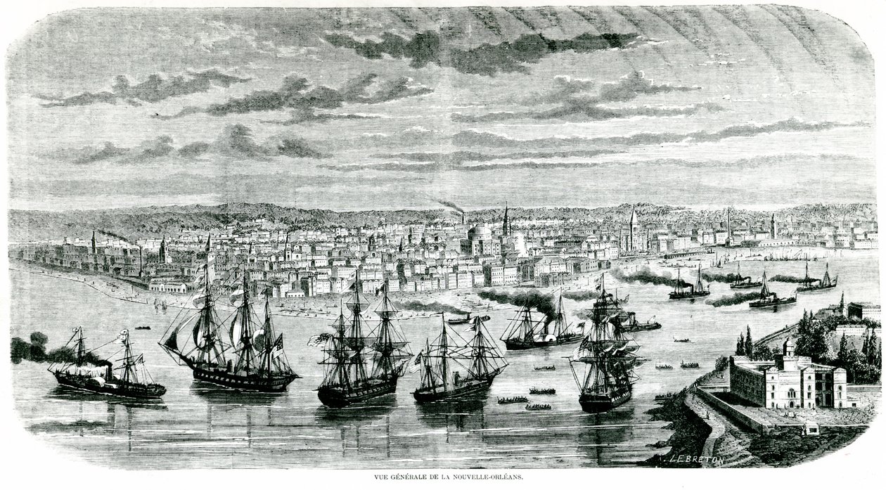 Vue de la Nouvelle-Orléans, 1862 - Louis Le Breton