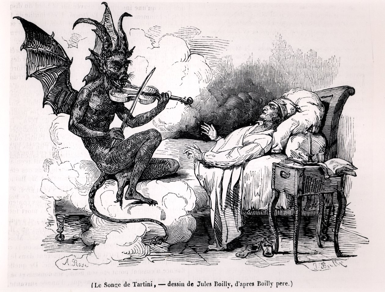 Le rêve de Tartini, gravé par Julien Leopold Boilly, 1840 - Louis Leopold Boilly