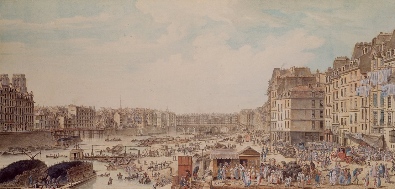 Le Port au Blé et le Pont Notre-Dame, 1782 - Louis Nicolas de Lespinasse