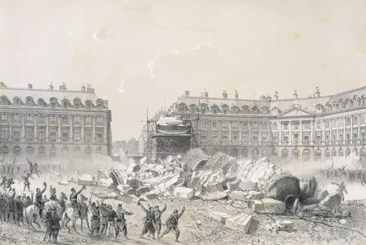 La Chute de la colonne Vendôme pendant la Commune - Louis Remy Sabatier