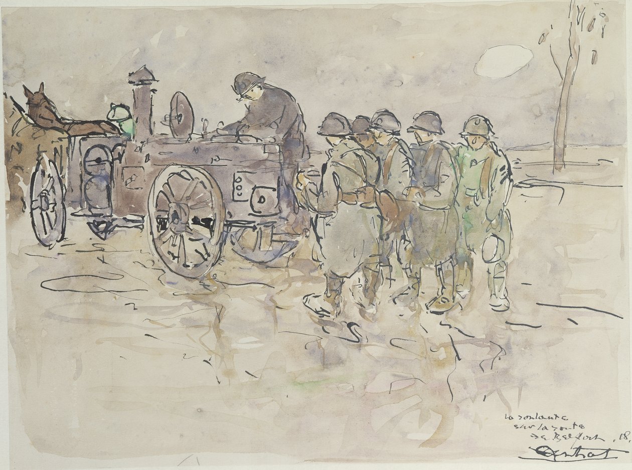 Cuisine de campagne sur la route de Belfort, 1918 - Louis Robert Antral