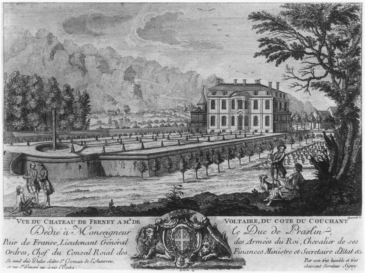 Maison de Voltaire à Ferney, côté ouest, gravée par François, Maria, Isidore Queverdo (1748-97) - Louis Signy