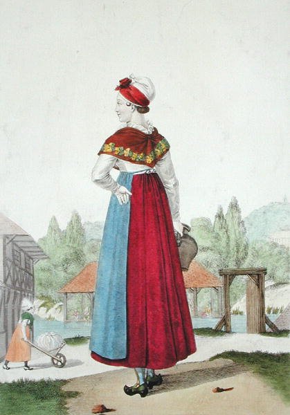 Costume traditionnel de Lisieux, gravé par Gatine c.1820 - Louis Marie (after) Lante