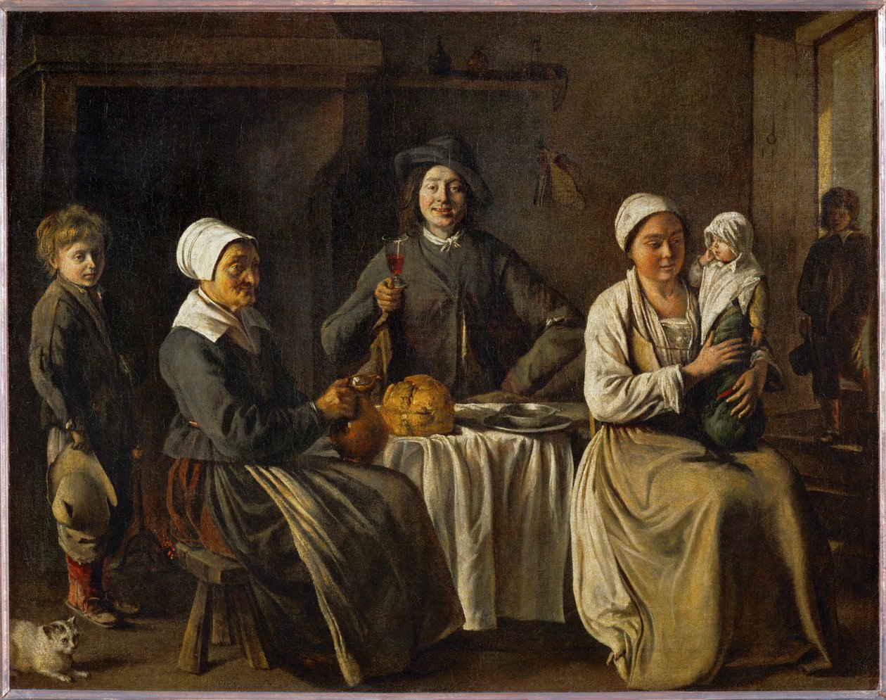La famille heureuse, aussi Le retour du bapteme … - Louis (attr. to) Le Nain