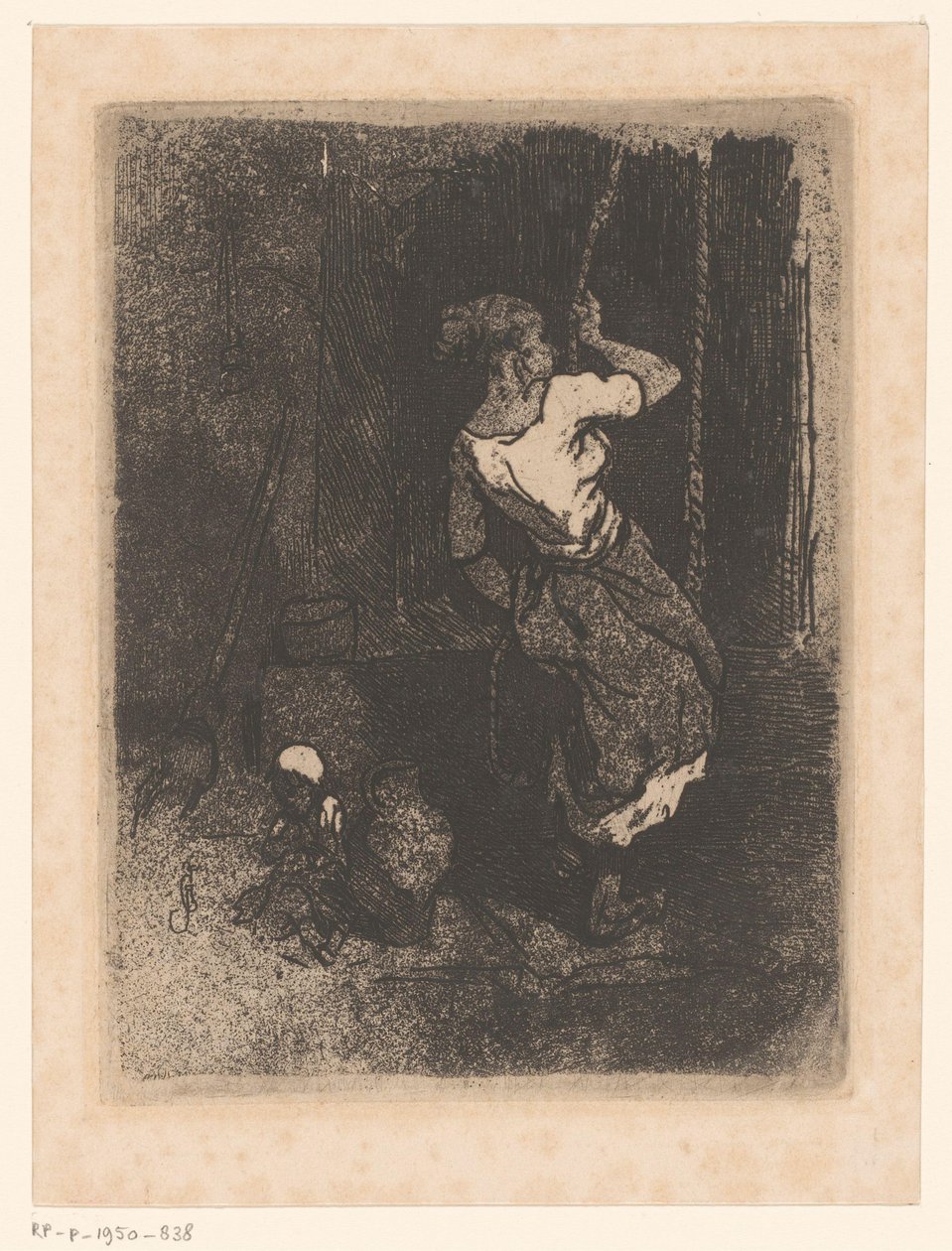 Femme puisant de l
