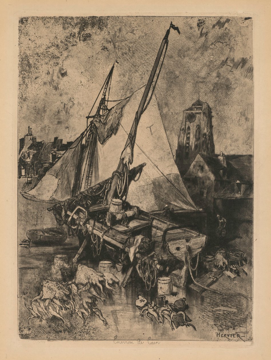 Bateaux de pêche, Normandie Environ de Caen, vers 1862-1864 - Louis Adolphe Hervier