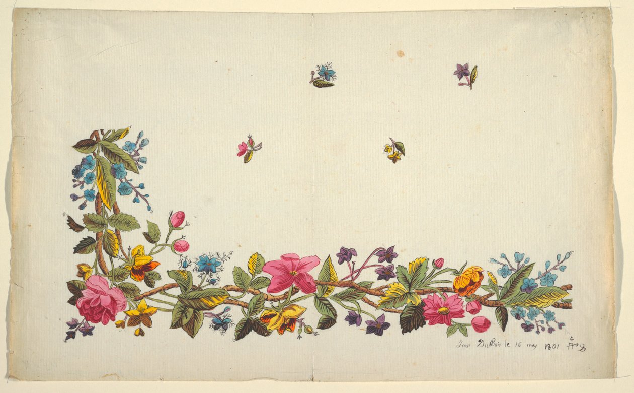 Motif floral pour textile imprimé - Louis Albert DuBois